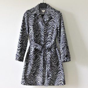 Julia Mitchel Casual Winter Coat Zebra Print NWOT